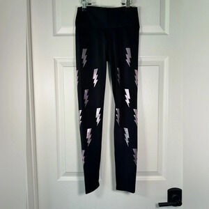 Coverleg Metallic Lighting Bolt Athleisure Leggings Made in Italy Size XSmall